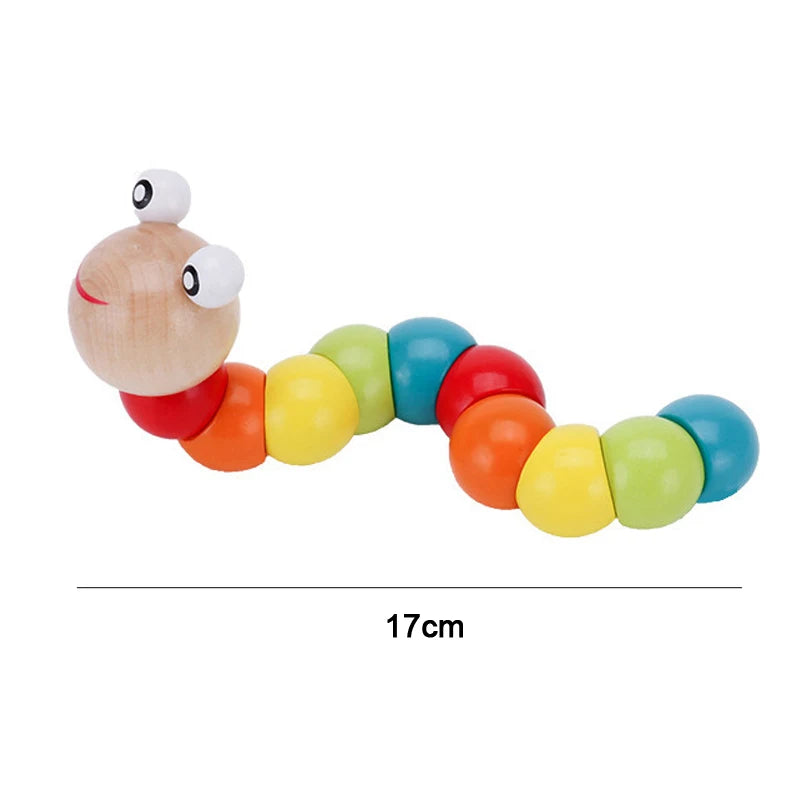 Hot Kids Montessori Wooden Toys – Macaron Blocks, Colorful Graphic Rattle, Educational Music Toy for Babies