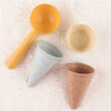 Play House Ice Cream Beach Toy Set With Tube, Digging Spoon & Ice Cream Cup — 4Pcs Beige