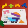 4-in-1 Montessori Wooden Tangram Puzzle — Colorful Geometric Jigsaw Educational Toy for Kids