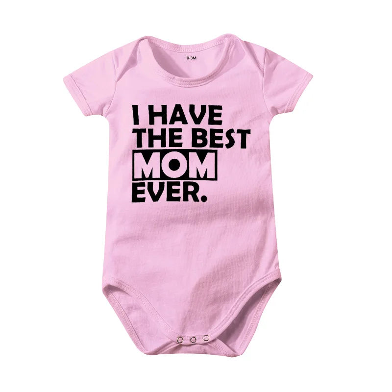 Popular "Mom+Dad=Me" Baby Romper – 100% Cotton Summer Onesie, Newborn Baby Clothes, Unisex Crawling Clothes, Comfortable and Cute