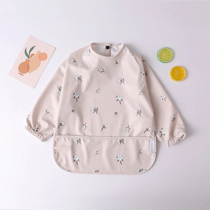 Baby Toddler Long Sleeve Waterproof Art Smock Feeding Bib with Pocket – Scarf Apron, Burp Cloth & Bandana Bib for Boys and Girls - Kidzy Market