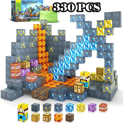 Magnetic Building Blocks – Mine World Cube Magnet Set for Kids Age 3+, DIY STEM Model, Best Montessori Sensory Toy for Children