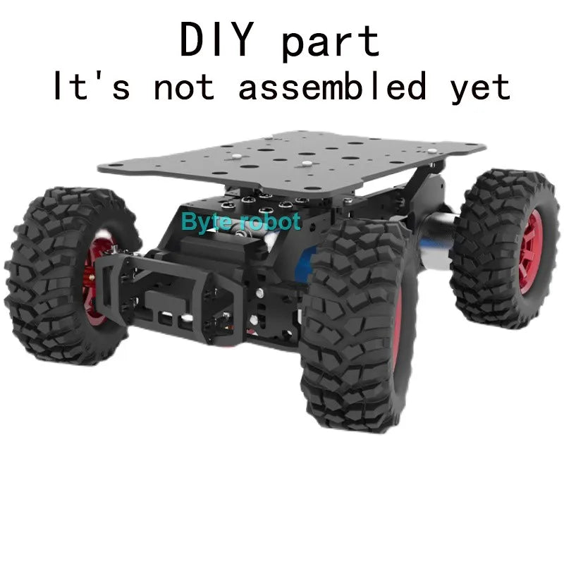 4-8KG Load 4WD Ackerman Robot Car Chassis, Encoder Motor, Front Wheel Servo MG996 Steering, Programmable RC Tank Robot Kit