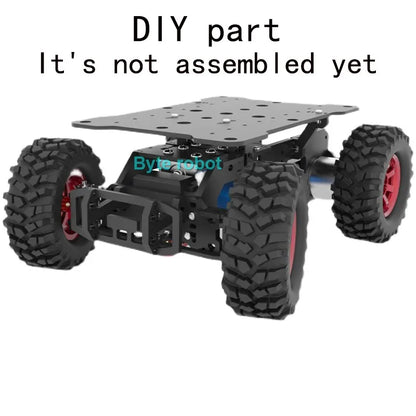 4-8KG Load 4WD Ackerman Robot Car Chassis, Encoder Motor, Front Wheel Servo MG996 Steering, Programmable RC Tank Robot Kit