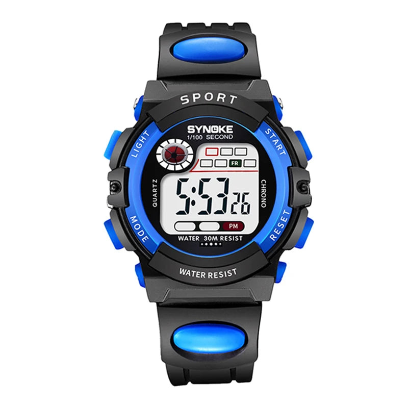 Electronic Children’s Sport Watch Colorful LED Digital Clock 3ATM Waterproof Alarm Wristwatch for Boys and Girls