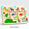 Montessori Magnetic Color Sorting Maze Board – Wooden Sensory Bead Game with Pen, Educational Toy for Kids