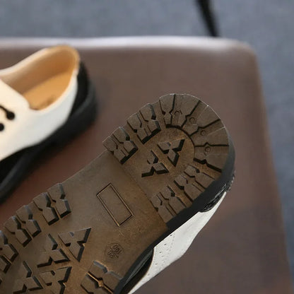 New Spring Summer Autumn Kids Shoes – British Style Casual PU Leather Sneakers for Boys & Girls