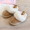 Children Cotton Shoes Britain Style Kids Classic Slippers Solid Color Plush Warm Winter Boys Girls Fashion Slippers