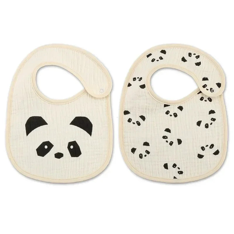 2pcs/Set Waterproof Baby Bibs – Cotton Infant Feeding Bibs, Newborn Burp Cloths, Bandana for Boys & Girls, Soft Saliva Towel - Kidzy Market