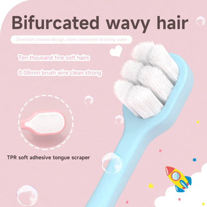 3-Color Children's Soft Bristle Toothbrush - For Kids Aged 3-12, Gently Removes Stains and Protects Gums