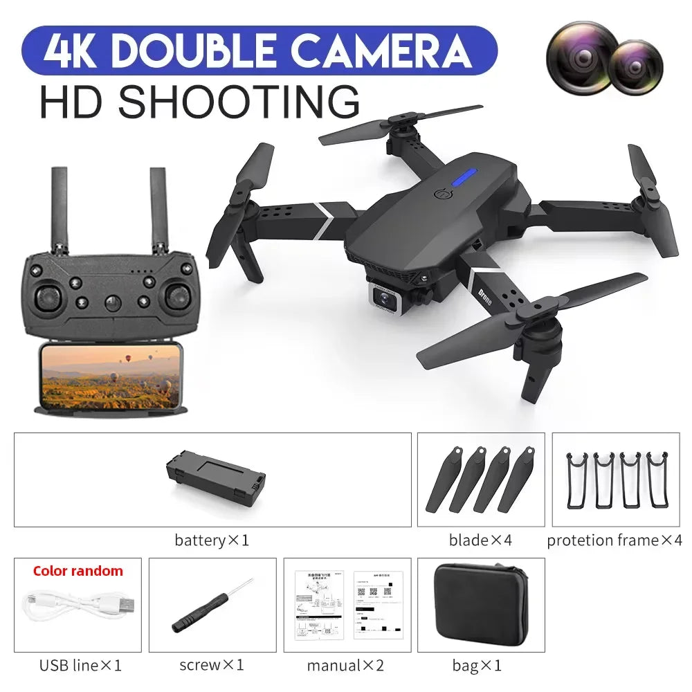 E88 Pro Foldable Drone with 4K Wide-Angle Camera and WiFi FPV
