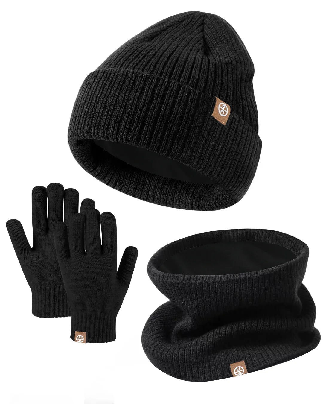 3-Piece Winter Set – Warm Knitted Hat, Gloves & Scarf for Boys & Girls, Plus Velvet Ear Protection Beanie for Kids