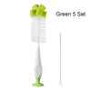 SAIDAH Simple Nylon Sponge Suction Feeding Bottle Nipple Pacifier Brush Set for Cleaning Water Sippy Vacuum Cup (2 in 1)