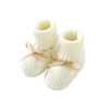 Newborn Baby Shoes Knitted Infant Girls Boys Boots Cute Butterfly-Knot Toddler Walk Bed Shoes Warm 0-18M Accessories Hats Gloves