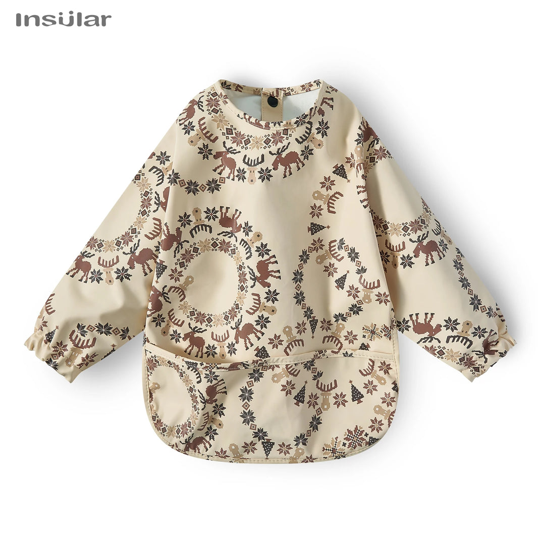 Waterproof Long-Sleeve Baby Bib with Pocket – Full-Cover Feeding Apron for Mess-Free Mealtime - Kidzy Market