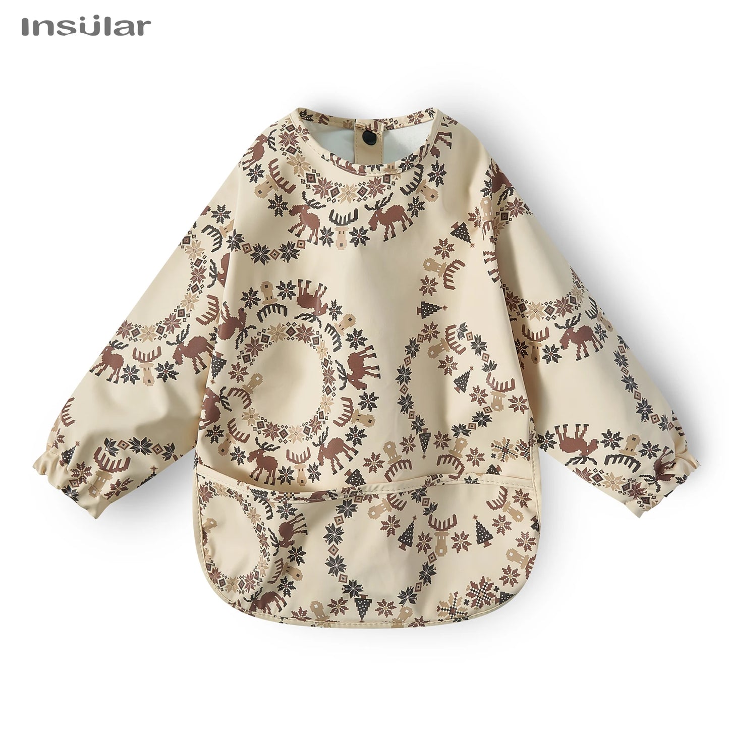 Waterproof Long-Sleeve Baby Bib with Pocket – Full-Cover Feeding Apron for Mess-Free Mealtime - Kidzy Market