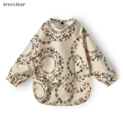 Waterproof Long-Sleeve Baby Bib with Pocket – Full-Cover Feeding Apron for Mess-Free Mealtime - Kidzy Market