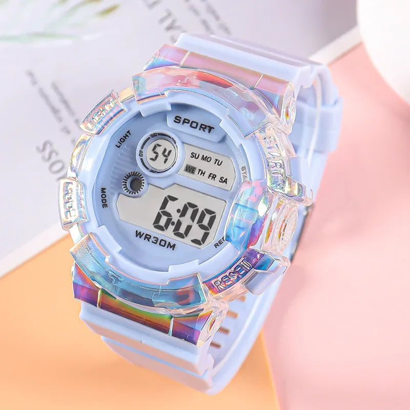 Fashion Kids LED Digital Watch for Children Boys and Girls Sports Alarm Luminous Electronic Wristwatch