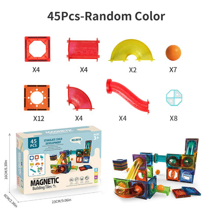 Light Magnetic Tiles Building Blocks 3D Clear STEM Educational Toy