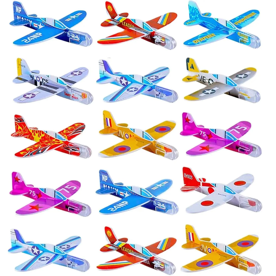 10-Piece Hand-Thrown Small Airplane Children’s DIY Assembled Cartoon Model Foam Mini Airplane Party Favor