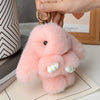 ZAKOL 15 cm (5.9 in) Fluffy Rabbit Fur Pom Pom Keychain — Soft Bunny Bag Charm