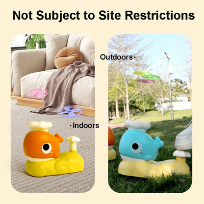 Flying Disc Launcher Toy Foot Launcher for Kids Outdoor Soaring Flying Saucer Sports Game Gift