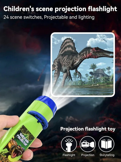 Kids Projection Flashlight Toy — Rotating 24-Image Bedtime Story Projector Light, Educational Night Light for Children