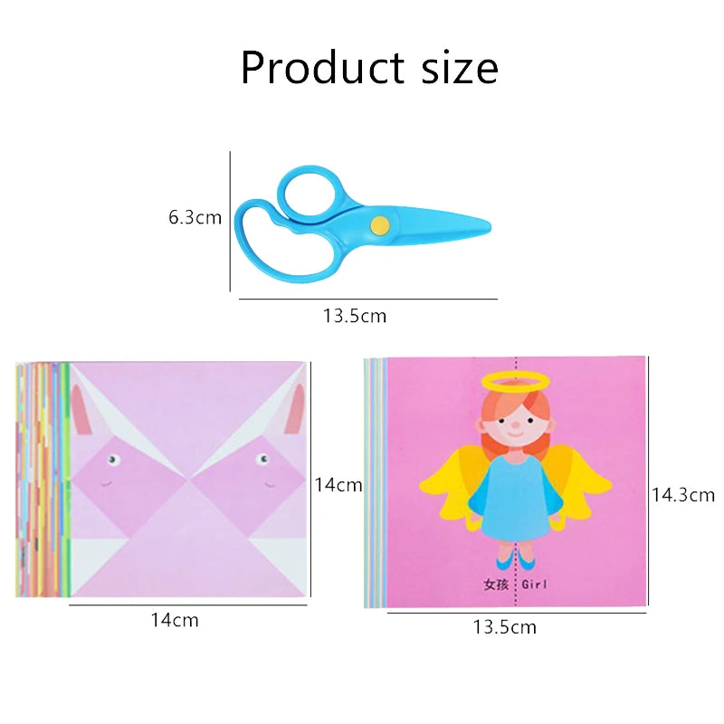 Children's Handmade Paper Cuttings Origami Puzzle DIY Educational Toy for Kindergarten Birthday Gifts