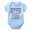 Hand Picked for Earth By My Grandpa/Grandma in Heaven Baby Bodysuit – Summer Short Sleeve Romper, Infant Jumpsuit, Baby Clothes