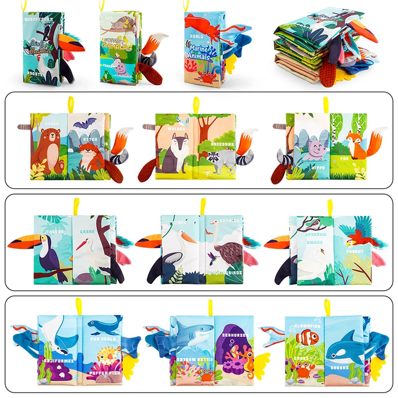 1PC Newborn 0-6 Months Baby Book - Touch and Feel Soft Book, Kids Puzzle Montessori Toy