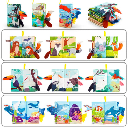 1PC Newborn 0-6 Months Baby Book - Touch and Feel Soft Book, Kids Puzzle Montessori Toy