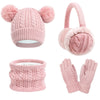 Unisex Kids’ Winter Accessory Set – Warm Hat, Scarf, Gloves & Earmuffs, Comfortable Multipurpose Winter Gear (Ages 3-10)