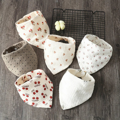 Baby Bandana Bibs | Muslin Drooling Bib for Infants 0-1 Year | High Absorbent Teething & Soothe Towel | Stylish Floral Design - Kidzy Market