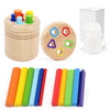 Montessori Wooden Color Sorting Toy - Fine Motor Sensory Matching Game for Toddlers Ages 3+