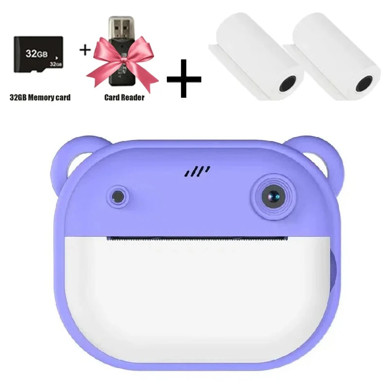 Children's Digital Camera with Instant Thermal Print, Photo and Video, Includes 32GB Memory Card