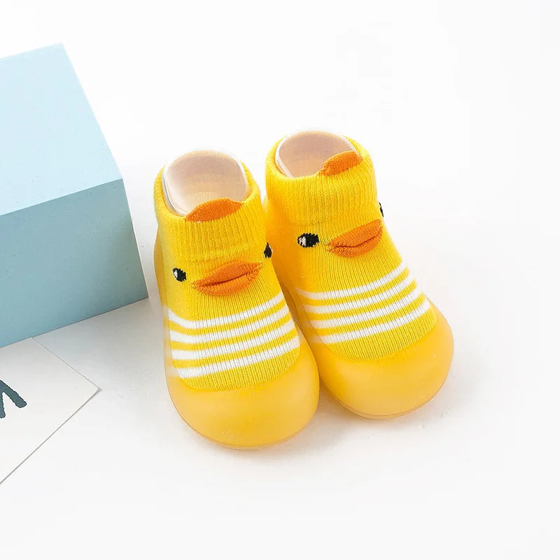 Baby Socks Shoes – Cute Cartoon Boy & Girl Infant Shoes, Soft Rubber Sole First Walker Booties for Toddlers