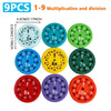 Math Fidget Spinners – 3D Printed Math Learning Toy for Kids, Multiplication & Puzzle Game – 9-Pack/18-Pack (5.5 cm / 2.17 in)