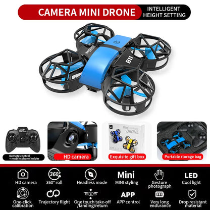 Dowellin D12 Mini RC Drone – Remote Control Quadcopter with HD Dual Camera and Fixed Height
