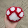 Fluffy Faux Fur Cat Paw Keychain, Plush Pendant for Backpack or Car