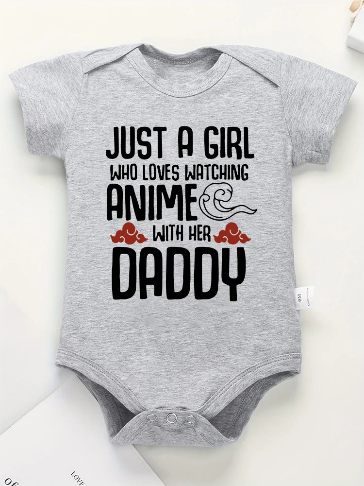Cute Baby Girl Onesie – High-Quality 100% Cotton Newborn Bodysuit – Anime-Inspired Fashion Outfit for Infants (0-24 Months)