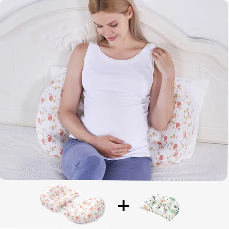 New Cotton Waist Maternity Pillow for Pregnant Women, U-Shaped Full Body Pregnancy Pillow, Pregnancy Cushion Pad