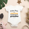 White Summer Baby Cotton Romper – “I’m Not Spoiled, My Grandma Just Loves Me!” Print, Newborn Onesie