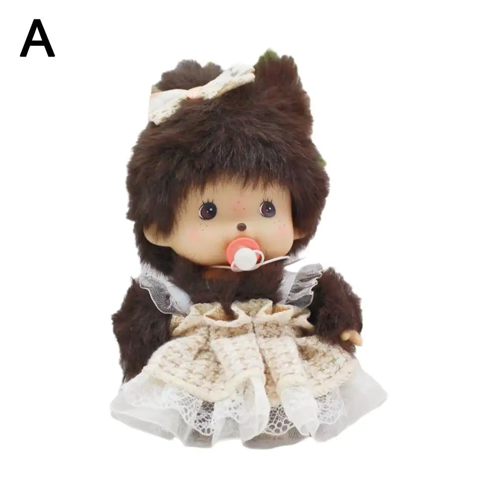 15cm Kawaii Mochi Monkey Plush Doll, PP Cotton Hand Puppet Bag Pendant Charm Toy