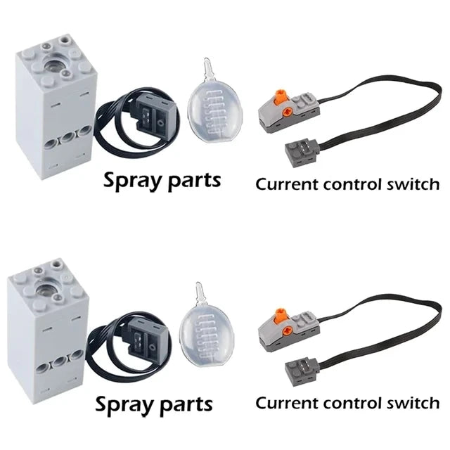 DIY Technical Motor Sprayer – Electric Exhaust Motor for Train and Car Building Blocks