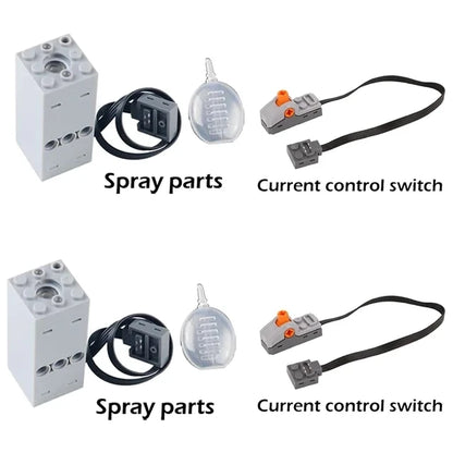 DIY Technical Motor Sprayer – Electric Exhaust Motor for Train and Car Building Blocks