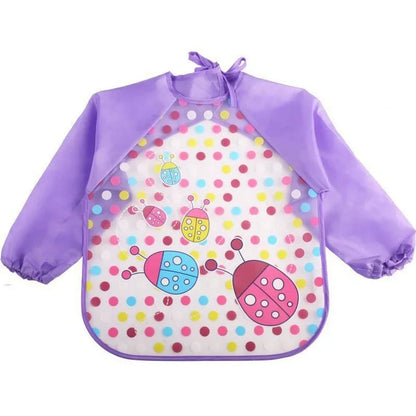 Waterproof Baby Eating Smock – Toddler Cartoon Long Sleeve Art Apron, Soft Feeding Bib & Burp Cloth for Boys & Girls - Kidzy Market