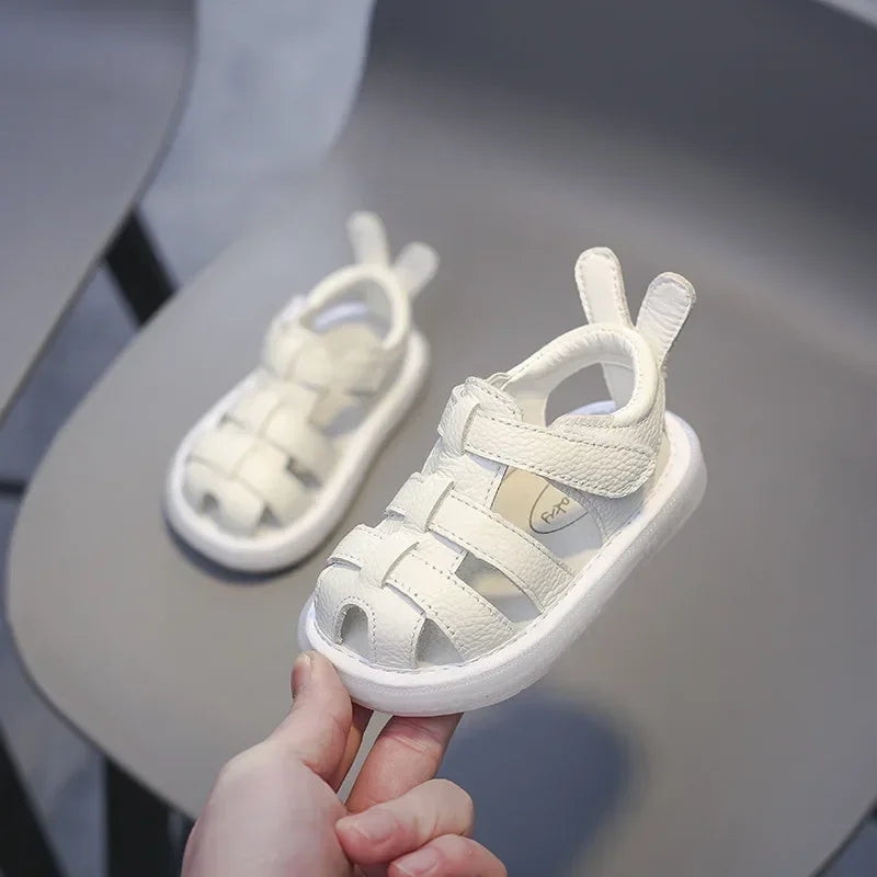 Baby Girls’ Genuine Leather Sandals – Boys’ Summer Shoes, Infant & Toddler Non-Slip Soft-Soled Kids’ Casual Beach Sandals – view 6