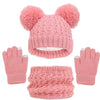 Winter Warm Children’s Hat Scarf Gloves Set – Thick Windproof Beanie Hat, Cover Hood & Scarf for Kids – Cozy Baby & Children Winter Accessories