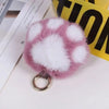 Fluffy Faux Fur Cat Paw Keychain, Plush Pendant for Backpack or Car