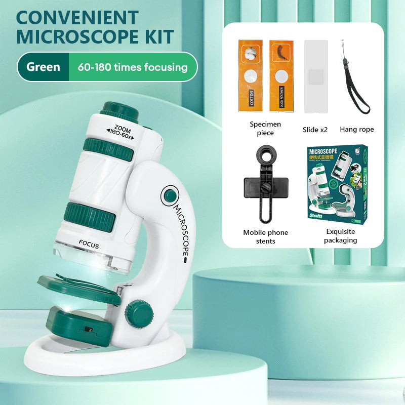 Pocket Microscope Toy Kit for Kids – 60–120x Mini Handheld with Light – view 13